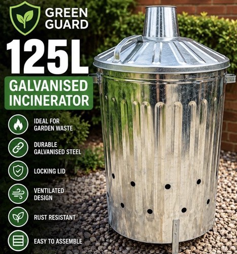 Green guard 125l incinerator - green,