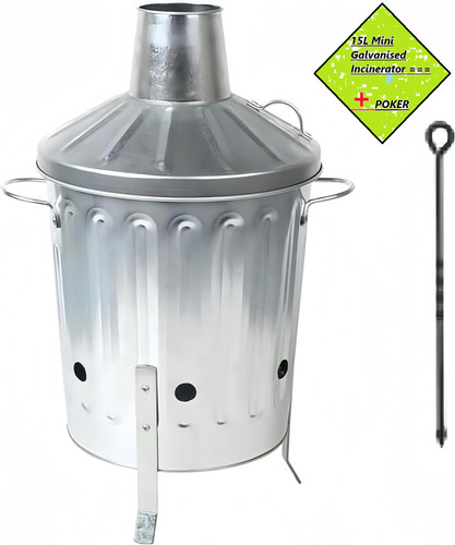 Garden rubbish fire - garden, galvanized