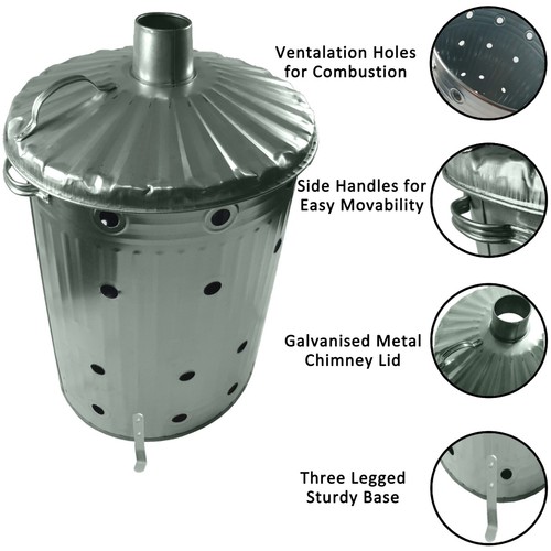 90l galvanized incinerator - 90l,