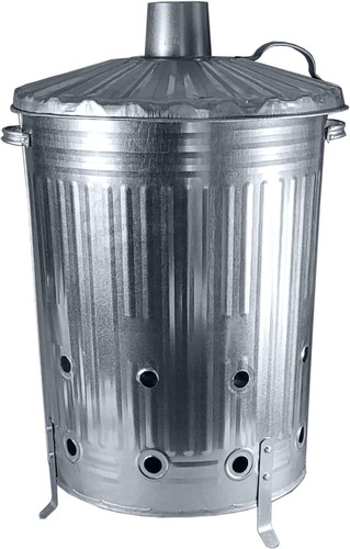 Galvanised metal incinerator - galvanised,