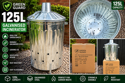 125l large galvanised - large, garden